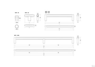 Brooklyn 20 Furniture Knob Aluminum Black Titanium