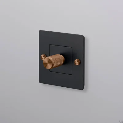 LED Cross 1G 250W Steel Black Dimmer with Warm Sunset European Standard