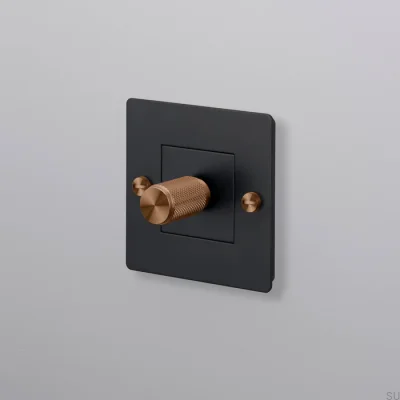 LED Dimmer Cross 1G 100W Steel Black with Warm Sunset European Standard