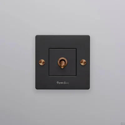 Single switch with Cross 1G logo, Black with Warm Sunset, European Standard