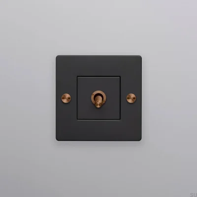 Single switch without logo Cross 1G Black with Warm Sunset European Standard