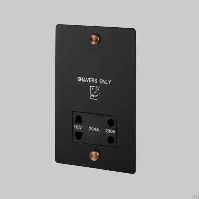Shaver Socket 115V/230V Steel Black with Warm Sunset British Standard