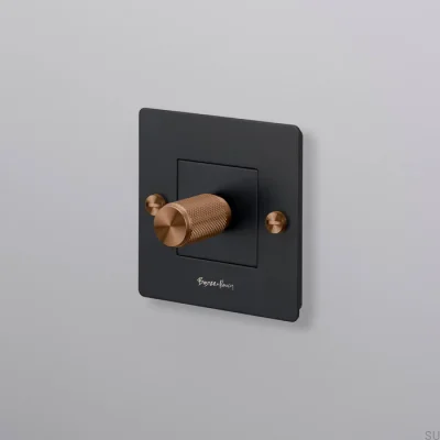 LED Cross 1G 250W Steel Black with Warm Sunset European Standard Dimmer with Logo