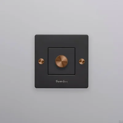 LED Cross 1G 250W Steel Black with Warm Sunset European Standard Dimmer with Logo