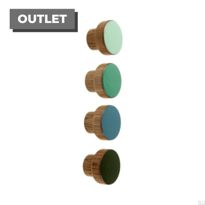 Simple 30 Wooden Oak Furniture Knob Enameled Green Gray Hard Oil Colorless Gloss