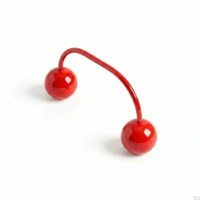 Marbelo Cherry 96 Brass Red oblong furniture handle