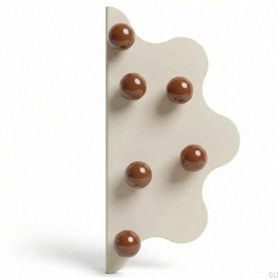 Mare 200 Steel Beige Furniture Edge Handle with Brown Balls