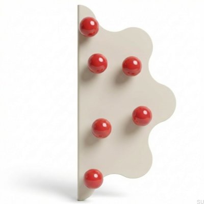 Mare 200 Steel Beige Furniture Edge Handle with Red Balls
