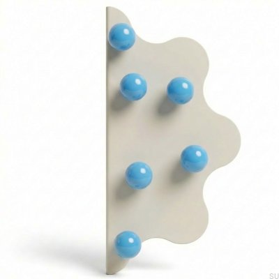 Mare 200 Steel Beige Furniture Edge Handle with Blue Balls