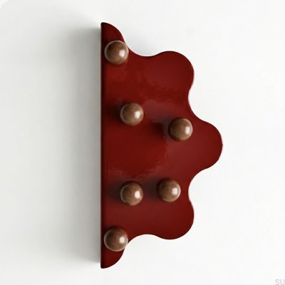 Mare 200 Steel Maroon Edge Furniture Handle with Brown Balls
