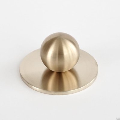 Furniture Knob with Pad Set 30 Brushed Brass Unvarnished