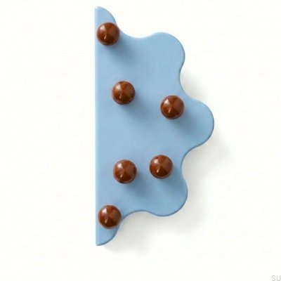 Mare 200 Steel Blue Edge Furniture Handle with Brown Balls