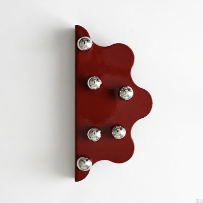 Mare 200 Steel Red Edge Furniture Handle with Silver Balls