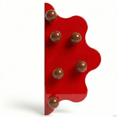 Mare 200 Steel Red Furniture Edge Handle with Brown Balls