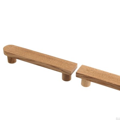 Basic Half-Round 128 Oak Hard Oil Furniture Handle, Colorless, Semi-Matte