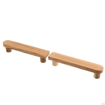 Basic Half-Round 128 Oak Hard Oil Furniture Handle, Colorless, Semi-Matte