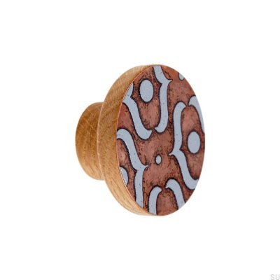 Pattern I 50 Oak Furniture Knob Enameled Gray Hard Oil Colorless Semi-matt