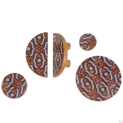 Furniture knob Pattern I 100 Oak Enameled Gray Hard Oil Colorless Semi-matt