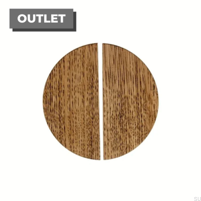 Furniture handle Basic Semicircular 40 Wooden Oak - Darkening oil Set of 2 pcs.