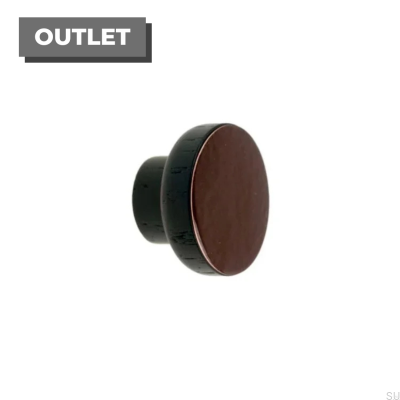 Furniture knob Simple Black 40 Wooden Enameled Dark Brown
