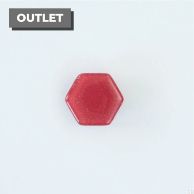 Hexagon Glass Furniture Knob Raspberry
