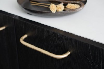 Grip 136 oblong furniture handle, brushed brass