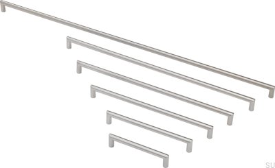 Oblong furniture handle Standard 12 128 Stainless steel