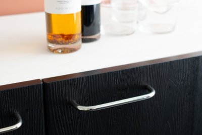 Grip 136 long furniture handle, polished stainless steel