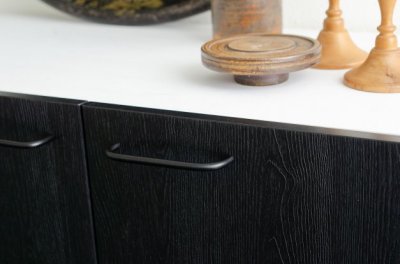 Grip 136 Brass Black Elongated Furniture Handle