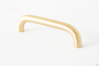 Grip 143 elongated furniture handle, brushed brass
