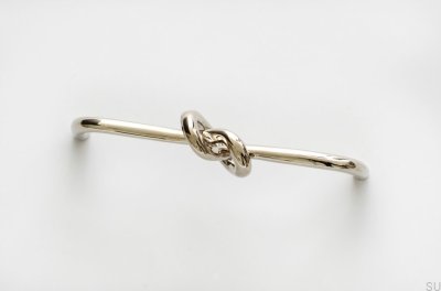 Knot 128 long furniture handle, polished stainless steel