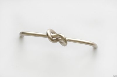 Knot 128 long furniture handle, brushed stainless steel