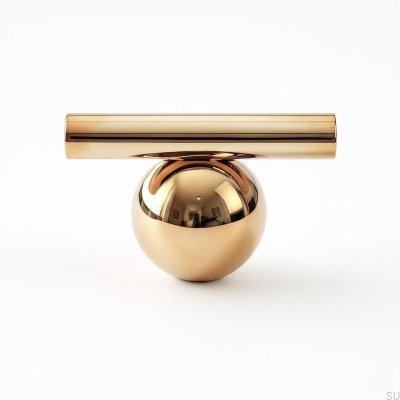 T-Bar Marbelo 04 Furniture Knob Polished Brass Unlacquered