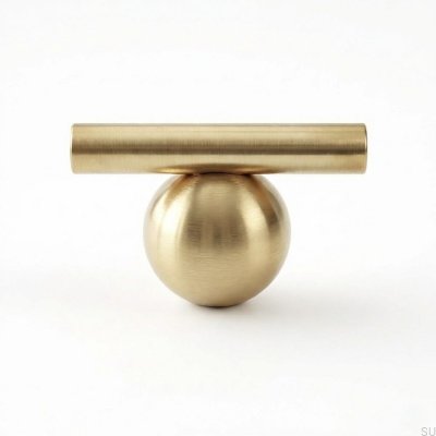 T-Bar Marbelo 04 furniture knob, brushed brass, unvarnished