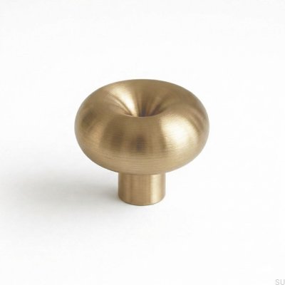 Marbelo 09 furniture knob, brushed brass, unvarnished