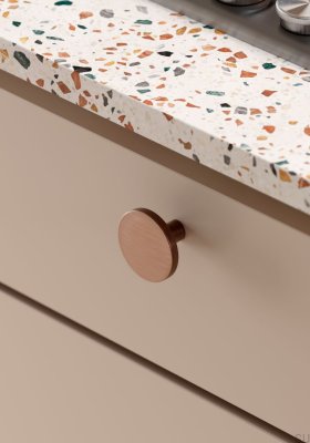 Como 26 Metal Furniture Knob, Brushed Brown