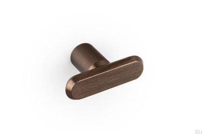 T-Bar Fase 52 Aluminum Furniture Knob, Brushed Brown