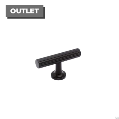 Furniture Knob T-Bar Portland Metal Black