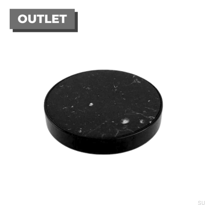 Marbelo XL furniture knob, black steel, black marble