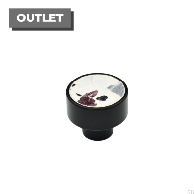 Marbelo M furniture knob Steel black Terrazzo