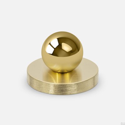 Mona S 35 Polished Brass Furniture Knob with Gold Brushed Pad