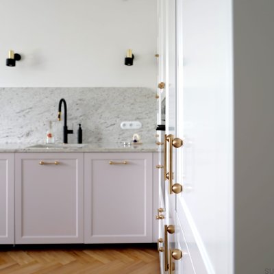 Elongated furniture handle Railing 04 320 Brass Brushed