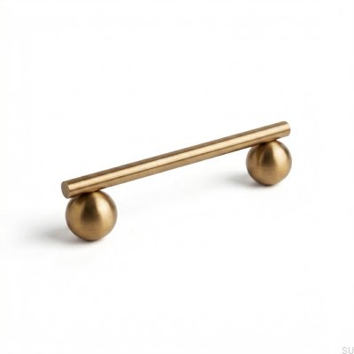 Elongated furniture handle Reling 04 128 Brass Brushed