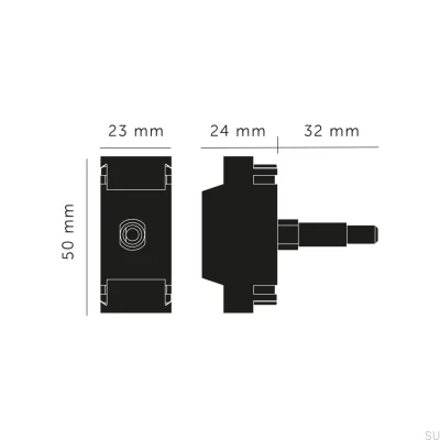 Momentary switch module with the appearance of a Dummy Retractive European Standard dimmer