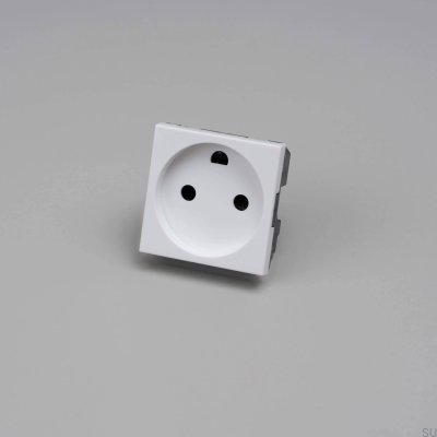 Single Modular Socket Type K Danish 45mm White European Standard