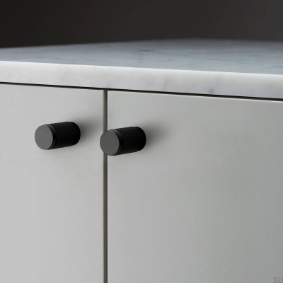 Cross 20 furniture knob, steel, black (set of 2)