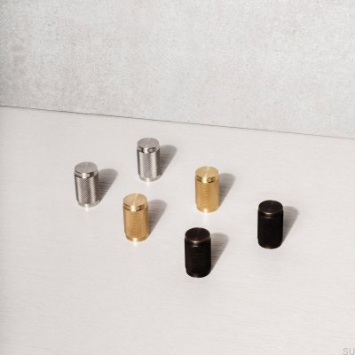 Cross 20 furniture knob, steel, black (set of 2)