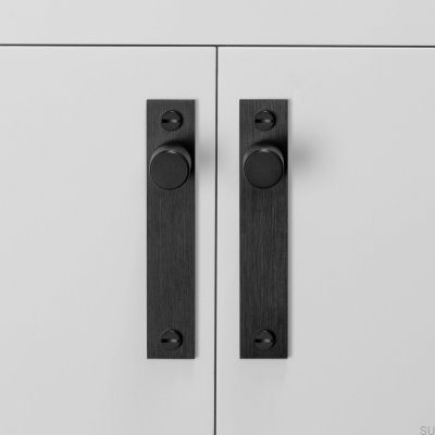 Furniture knob with washer Cross Plate 20 Steel Black (set of 2)