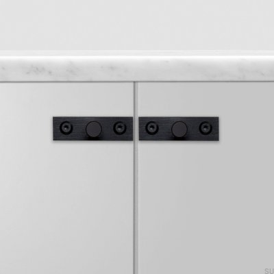 Furniture knob with washer Linear Plate 12 Steel Black (set of 2)