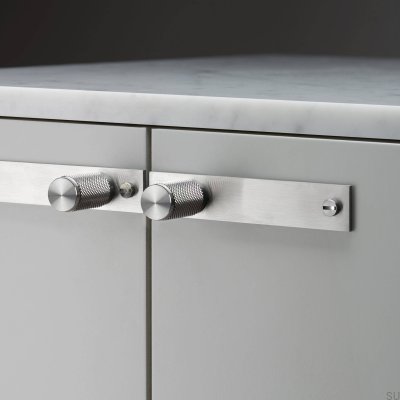 Furniture knob with washer Cross Plate 20 Steel Silver (set of 2)